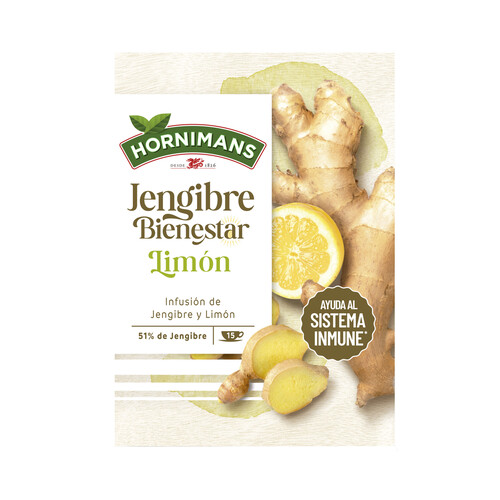 Alcampo HORNIMANS Bienestar Infusión bienestar de jengibre y limón 26 g