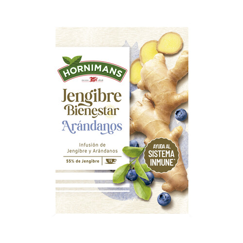 Alcampo HORNIMANS Bienestar Infusión de jengibre y arandanos 26 g