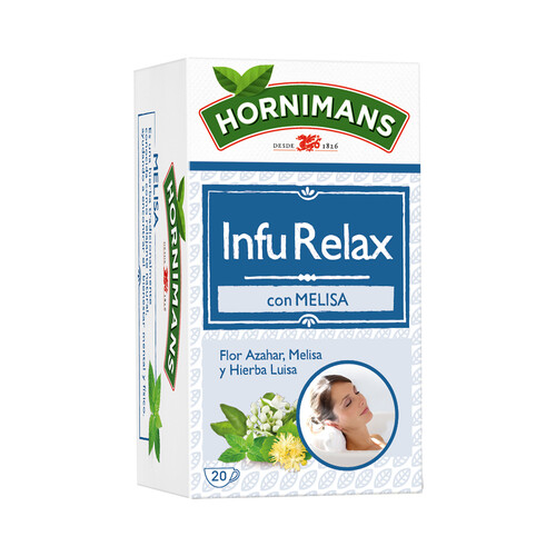 Alcampo HORNIMANS Infusión relajante de azahar melisa tila y hierba Luisa Infurelax 20 uds. 30 g