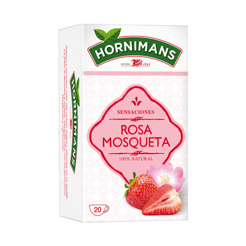 Alcampo HORNIMANS Infusión rosa mosqueta con sabor a fresa 20 uds. 40 g