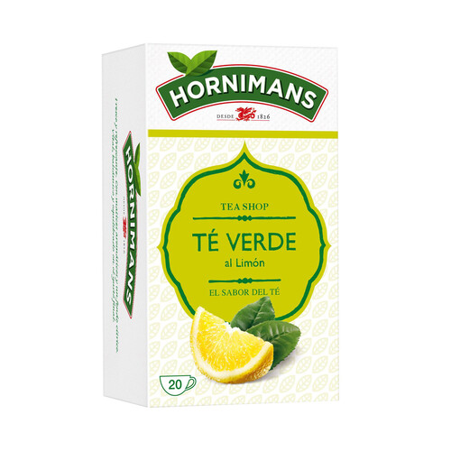 Alcampo HORNIMANS Té verde con limón aromatizado 20 uds.30 g