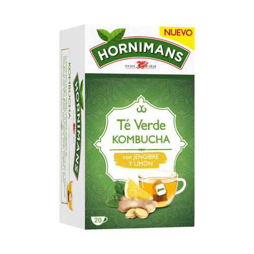 Alcampo HORNIMANS Té verde Kombucha con jengibre y limón 20 uds. 30 g