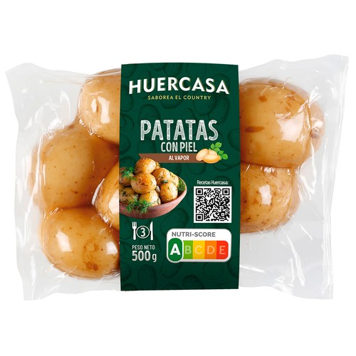 Alcampo HUERCASA Patata con piel cocida al vapor 500 g