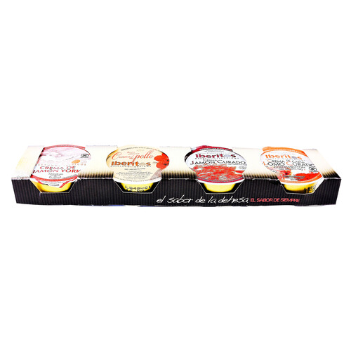 Alcampo IBERITOS Patés surtidos (Jamón York Jamón curado pollo pavo) IBERITOS 4 x 25 g
