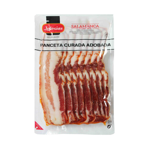 Alcampo IGLESIAS Panceta adobada y curada cortada en finas lonchas IGLESIAS 80 g