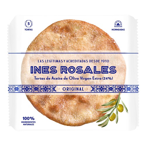 Alcampo INÉS ROSALES Torta de aceite de oliva virgen extra 5 uds x 150 g