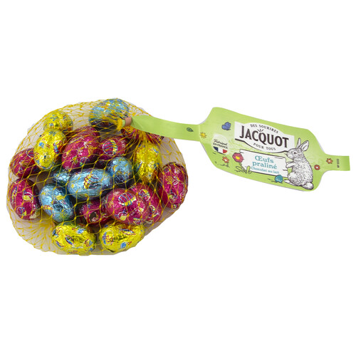 Alcampo JACQUART Huevitos de chocoalte con leche rellenos de praliné 148 g
