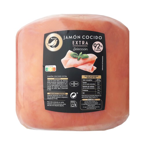 Alcampo Jamón cocido extra ALCAMPO GOURMET Selección - Loncha fina 1 mm