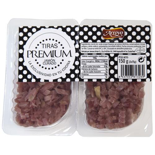 Alcampo JAMONES ARROYO Tiras premium de jamón curado JAMONES ARROYO 2 x 75 g