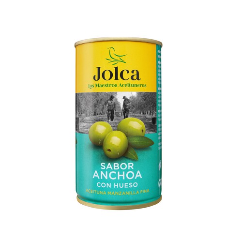 Alcampo JOLCA Aceitunas verdes manzanilla con sabor a anchoa con hueso JOLCA 185 g