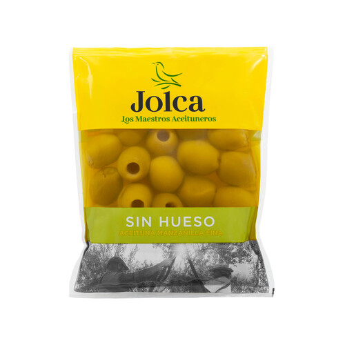 Alcampo JOLCA Aceitunas verdes manzanilla fina sin hueso JOLCA bolsa de 75 g