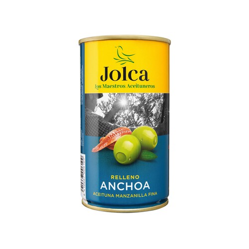Alcampo JOLCA Aceitunas verdes tipo manzanilla fina rellenas de anchoa JOLCA 150 g