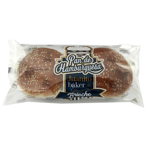 Alcampo JUANITO BAKER Pan burger de brioche con sésamo blanco 150 g
