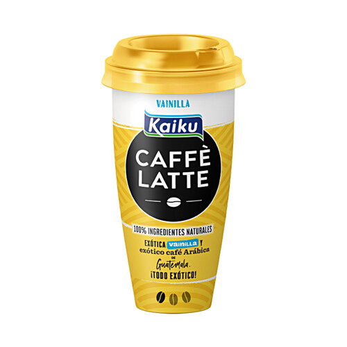 Alcampo KAIKU Bebida de café Arábica de Guatemala con un toque de vainilla exótica Caffe latte 230 ml
