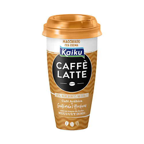 Alcampo KAIKU Bebida de café arábica de Guatemala y Honduras con un toque de leche Caffe latte 230 ml