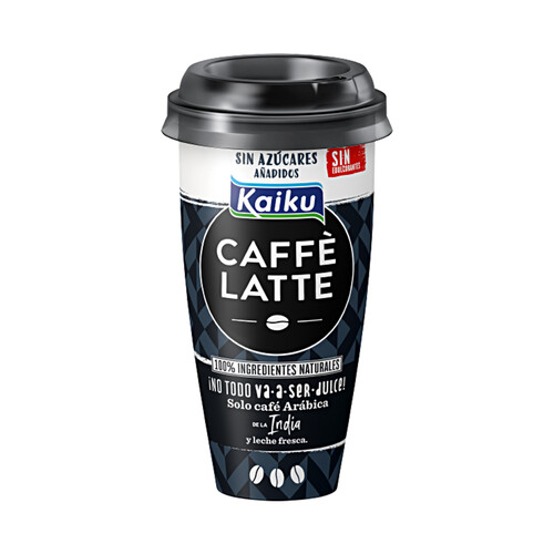 Alcampo KAIKU Bebida de café Arábica de la India con leche fresca y sin edulcorantes Caffé latté 230 ml