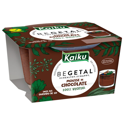 Alcampo KAIKU Mousse de chocolate 100% vegetal elaborada sin gluten ni lactosa Begetal 90 g
