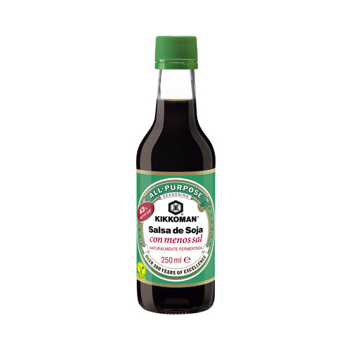 Alcampo KIKKOMAN Salsa de soja bajo en sal frasco de 250 ml
