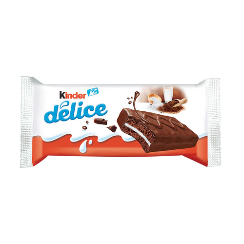 Alcampo KINDER DÉLICE Bizcocho de chocolate relleno de crema de leche 1 ud. 39 g