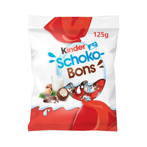 Alcampo KINDER Schoko Bons Delicias con leche extrafino con relleno cremoso de leche y avellanas 125 g