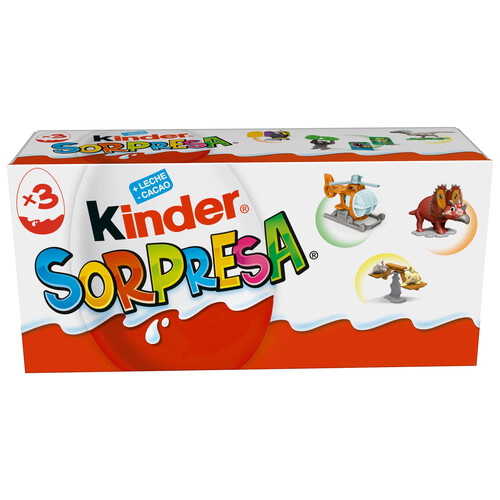 Alcampo KINDER Sorpresa Huevos de chocolate con leche pack de 3 uds. 20 g