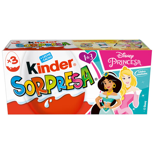 Alcampo KINDER Sorpresa Huevos de chocolate con leche pack de 3 uds. 63 g