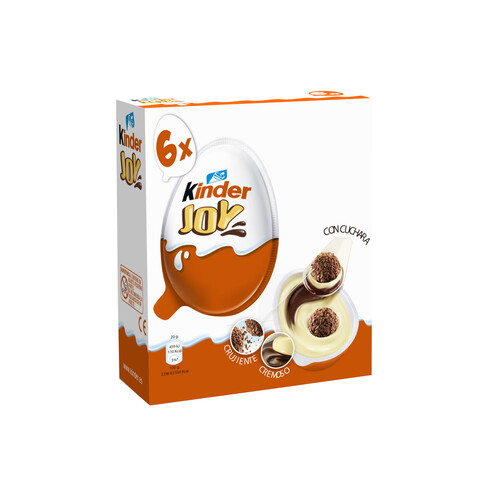 Alcampo KINDER Sorpresa Huevos de chocolate con sorpresa pack de 6 uds. 20 g
