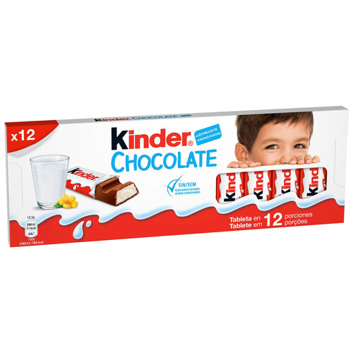 Alcampo KINDER Tableta de chocolate en porciones 12 uds 150 g