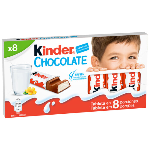 Alcampo KINDER Tableta de chocolate en porciones 8 uds. 100 g
