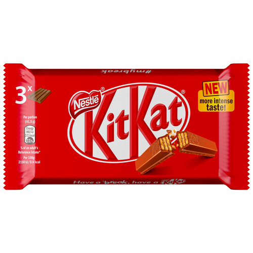 Alcampo KIT KAT Barritas de chocolate con leche 3 uds. 41 5 g