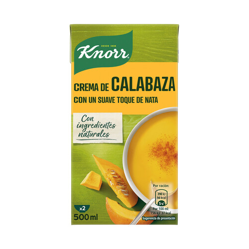 Alcampo KNORR Crema de calabaza con un suave toque de nata 500 ml