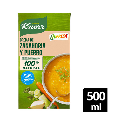 Alcampo KNORR Ligeresa Crema de zanahorias y puerros 500 ml