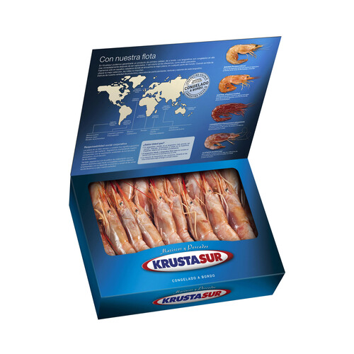 Alcampo KRUSTASUR Gambones (langostinos salvajes) 10/ 20 crudos y congelados a bordo del barco KRUSTASUR 2 Kg