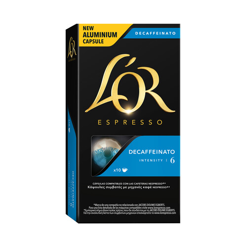 Alcampo L'OR ESPRESSO Café en cápsulas Descafeinado I6 10 uds