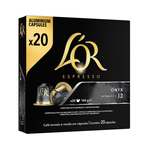 Alcampo L'OR ESPRESSO Café en cápsulas Onyx I12 20 uds