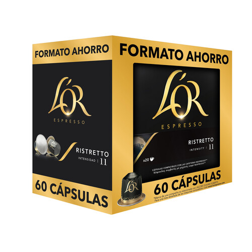 Alcampo L´OR ESPRESSO Café en cápsulas Ristretto I11 60 uds