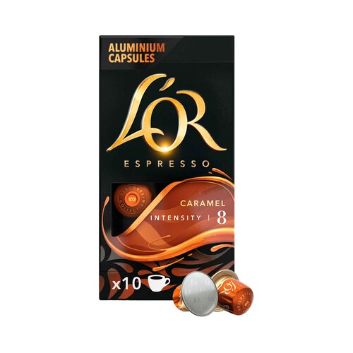 Alcampo L'OR ESPRESSO Café en cápsulas sabor caramelo 10 uds. 52 g