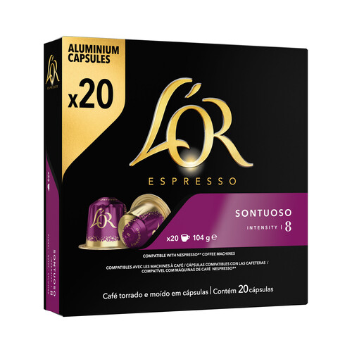 Alcampo L'OR ESPRESSO Café en cápsulas Suntuoso I8 20 uds
