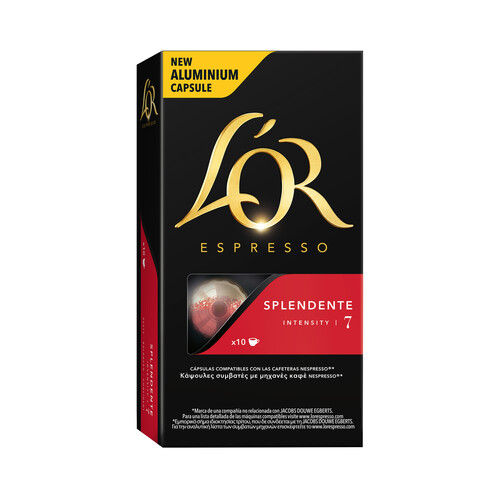 Alcampo L'OR Espresso Café Splendente I7 en cápsulas compatibles con Nespresso 10 uds