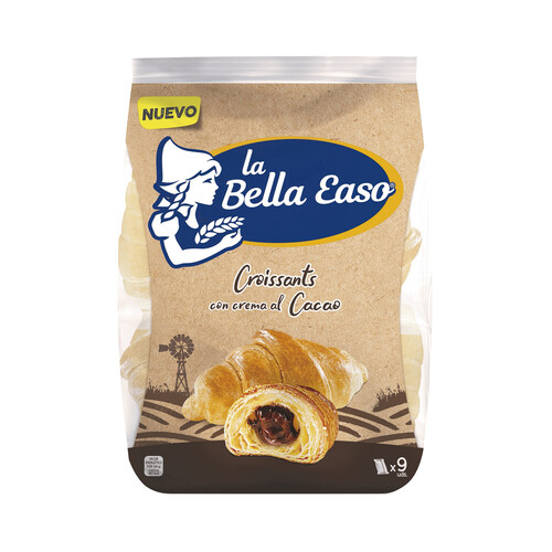 Alcampo LA BELLA EASO Croissant relleno de crema al cacao 9 uds. 378 g