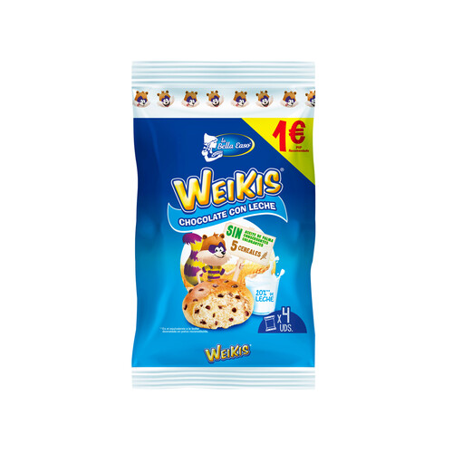Alcampo LA BELLA EASO WEIKIS Brioche chocolate con leche 4 uds.160 g