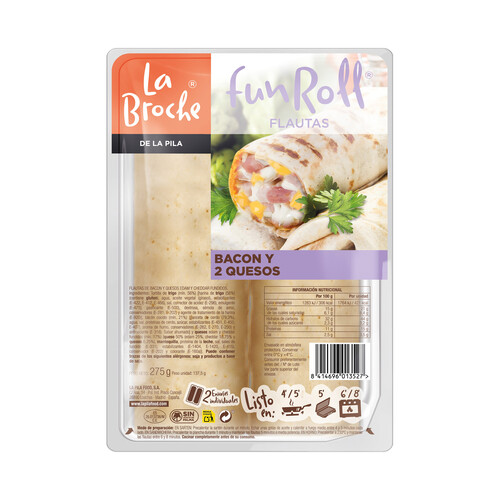 Alcampo LA BROCHE Flautas rellenas de bacon y 2 quesos (Edam y Cheddar) LA BROCHE 275 g
