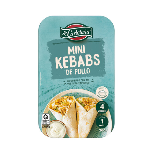 Alcampo LA CARLOTELA Mini kebabs de pollo listos para calentar y comer 260 g