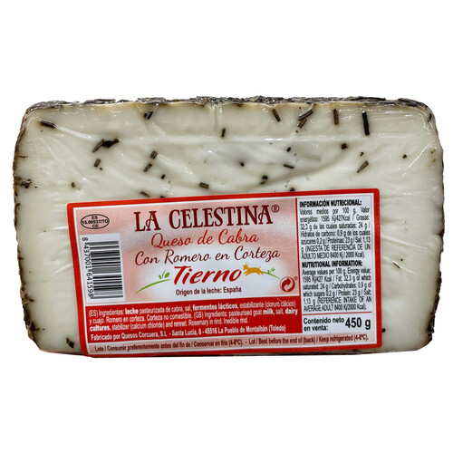 Alcampo LA CELESTINA Queso de cabra al romero 1/2 pza 450 g
