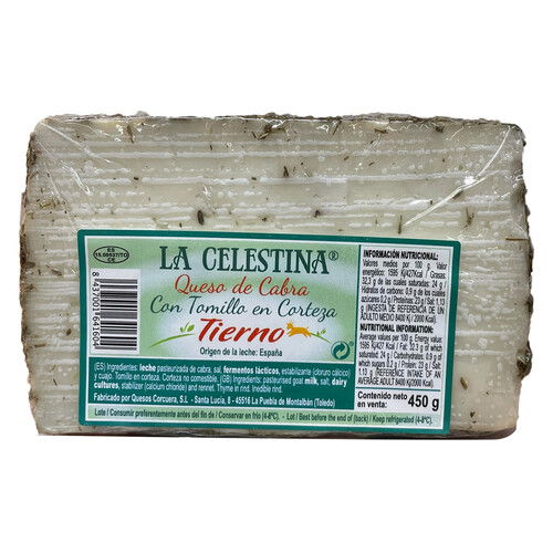Alcampo LA CELESTINA Queso de cabra al tomillo 1/2 pza 450 g