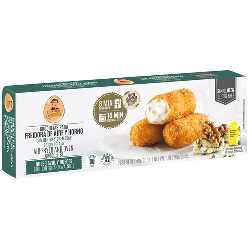Alcampo LA COCINA DE SENÉN Croquetas congeladas para horno y air fryer de queso azul y nueces 200 g