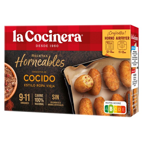 Alcampo LA COCINERA Croquetas horneables de cocido (estilo ropa vieja) Recetas horneables 340 g