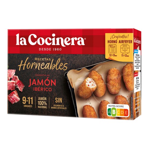 Alcampo LA COCINERA Croquetas horneables de jamón ibérico Recetas horneables 340 g