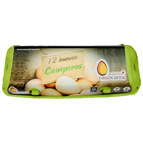 Alcampo LA HUERTA DE GALLOCANTA Huevos de gallinas camperas clase M y categoria A 12 uds