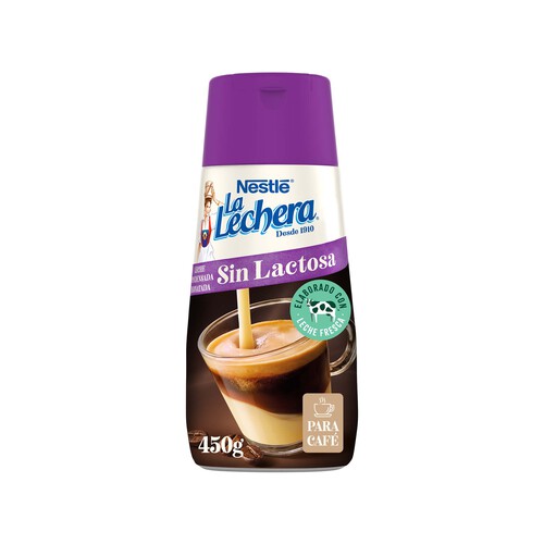 Alcampo LA LECHERA Leche condensada desnatada y sin lactosa ideal para el café nestlé LA LECHERA 450 g